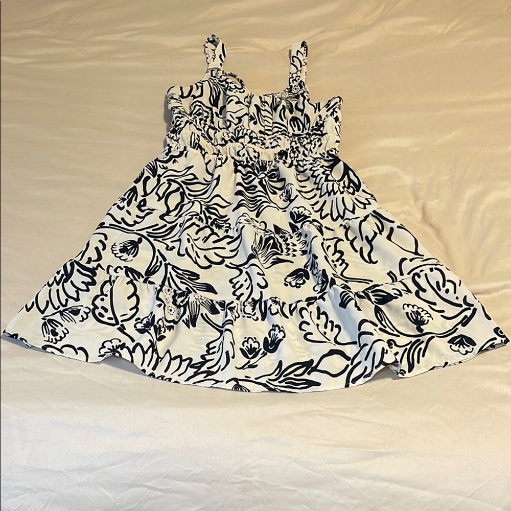 Floral Black and White Mini Dress